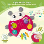 Ladybug Baby Light Up Toys with Rattle Led Light Music, Interactive Educational Fine Motor Development Toy for 3-6-12-18-24 Months Baby Toddler - Red