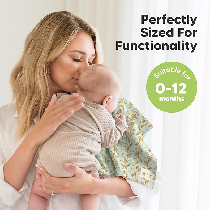 Organic Burp Cloths Baby Boy, Girl - 6-Pack Large Cotton Burping Cloths for Babies, Spit Up Rags, Super Absorbent, Ultra Soft Newborn Rag, Gender Neutral, Machine Washable, Durable(Countryside)