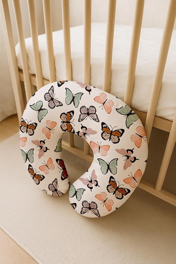 Nursing Pillow Covers 2 Pack, Breastfeeding Pillow Slipcovers Soft and Stretchy, Nursing Covers for Baby Girls Boys Newborn