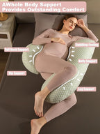 Pregnancy Pillow, Maternity Pillow for Pregnant Women, Full Body Pillow for Pregnant Women Sleeping, Support for Back, Belly, Legs, HIPS
