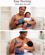 Momcozy Hands Free Pumping Bra, Adjustable Breast-Pumps Holding and Nursing Bra, Pumping & Nursing Bra in One