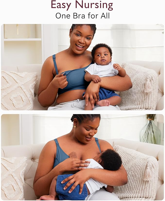 Momcozy Hands Free Pumping Bra, Adjustable Breast-Pumps Holding and Nursing Bra, Pumping & Nursing Bra in One