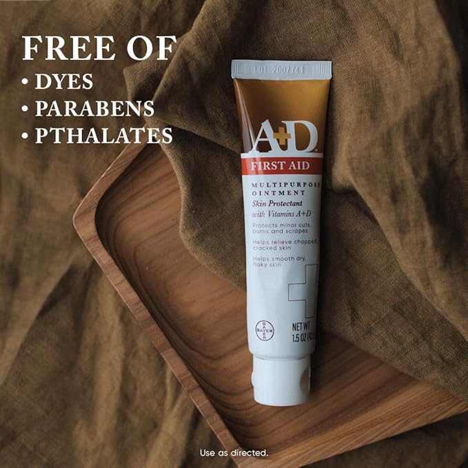 A+D First Aid Ointment, Multipurpose Dry Skin Moisturizer and Skin Protectant, 1.5 Oz (Pack of 3)