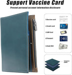 Genuine Leather Travel Passport Wallet, Slim RFID Blocking Holder for Secure Travel and Document Organization (Blue)