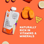 Serenity Kids 6+ Months Organic Veggie Puree Baby Food Pouches - No Added Sugar & Allergen Free - BPA-Free Baby Snacks & Toddler Food with Sweet Potato & Parsnip - 3.5 Oz, 12 Pack