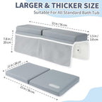 URMYWO Bath Kneeler and Elbow Rest Pad Set - 1.5" Thick Baby Bath Kneeler Pads with Toys Organizer, Anti-Slip Cozy Knee & Arm Support Bathtub Mat, Quick Dry Kneeling Pad for Baby Bath Time