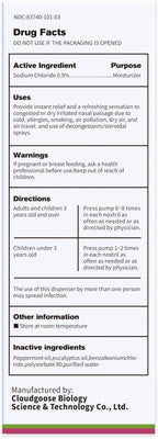 Nasal Cavity Cleaner 0.9% Physiological Saline Available for Children and Adults (60ml)-Moisturizes Dry Nose,Clean Nasal Passage，Sinus Relief，Refresh ，360 Degree Rotating Nozzle