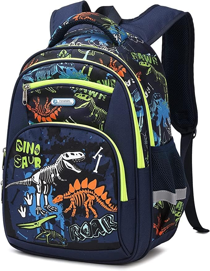 Cusangel Backpack for Boys Girls School Bookbags,Kindergarten Elementary Middle School Lightweight Waterproof Multifunctional Large Capacity for Backpack (16inch Luminous dinosaur)