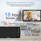 HelloBaby Baby Monitor 2 Cameras, 6'' World First IPS Split-Screen 30H Battery, No WiFi 2-Way Audio, Video, VOX, Double Cameras Pan-Tilt-Zoom, Night Vision, 8 Lullabies, 1000ft for Twins