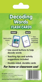 Teacher Created Resources Decoding Words Flash Cards (EP62078), Medium