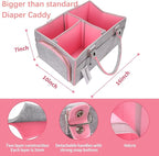 Baby Diaper Caddy Organizer for Girl Boy Large Nursery Storage Bin Basket Portable Holder Tote Bag for Changing Table and Car Baby Shower Gifts Newborn Essentials Baby Registry Must Haves Items