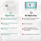 Diaper Wipes Dispenser Wipes Holder, Wipes Tissue Case Keeps Wipes Fresh Tissue Wipes Container with Lid (White)