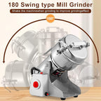 Electric Grain Grinder – High-Speed 800g Stainless Steel Food Mill & Pulverizer for Nuts, Rice, Grains, Herbs & Spices – Flour, Wheat Berry & Nut Crusher for Home & Commercial Kitchens