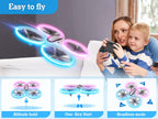 Q9s Drones for Kids,Cool RC Drone with Altitude Hold and Headless Mode,Hobby Quadcopter with Blue&Pink Light,2 Batteries and Remote Control,Birthday and Xmas Gifts Toys for Boys and Girls,Pink