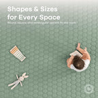 Comfy Cubs Round Kids Play Mat - Medium 48 inches Soft Quilted Baby Floor Mat with Non-Slip Bottom - Plush Design for Toddlers' Playtime and Relaxation - Comfortable and Durable - Fern