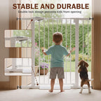 Mumeasy 36" Extra Tall Baby Gate for Stairs and Doorways, 26-40" Auto Close Dog Gate Indoor, Easy Install Pressure Mounted Pet Gate, Safety Baby Gates with Door for Child and Pets