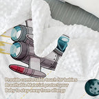 Personalized Baby Crib Bedding Set - Colorful Rockets Theme Nursery Bedding Sets 3 Piece with Custom Name Blanket, Fitted Crib Sheet & Changing Pad Cover – Ideal Newborn Gift for Girls