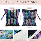 Waterproof Wet Bag for Swimsuit, Travel Beach Wet Dry Bag, Hidden Zipper Reusable Jellyfish Wet Bags, for Travel Beach Wet Swimsuits Toiletries Diapers Dirty Gym Clothes Laundry Bag