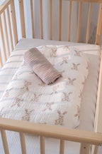 Little Jump Cotton Muslin Baby Lounger Covers, 2 Pack, Soft Removable Slipcovers for Newborn Infant Lounger, for Girls Boys (Bunny)