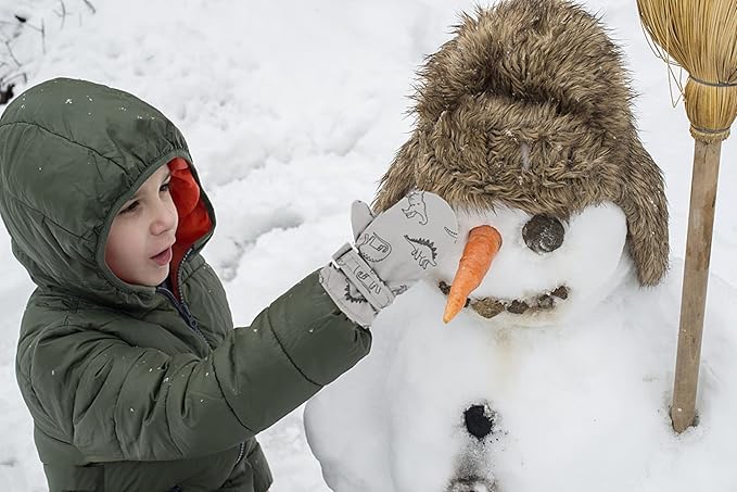 Toddler Gloves Kids Mittens Winter Warm Lined Fleece Gloves Waterproof Snow Baby Mitten for Boys Girls