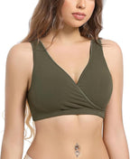 SUIEK 4 Pack Nursing Sleep Bra Maternity Bralette Cotton Breastfeeding Bras