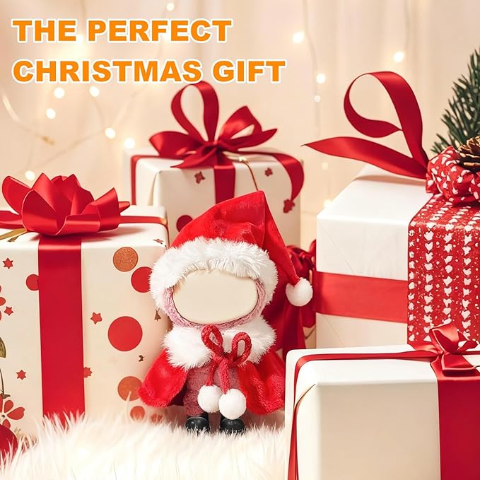 Christmas 17cm Doll Clothing Set Includes Hat + Top + Shoes Cute and Fashionable Doll Outfit Suitable for 17cm Dolls (Doll Not Included)