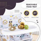 Portable Booster Seat, Toddler Baby Seat with Tray for Dining Table Compact Floor Chair for Camping Lawn Beach Babies Travel 6-36 Months