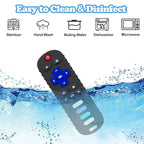 Baby Teething Toys, Food Grade Silicone Remote Control Teether for Babies 3 6 12 18 Months, TV Remote Shaped Chewing Toys for Boys and Girls, Freezer BPA Free