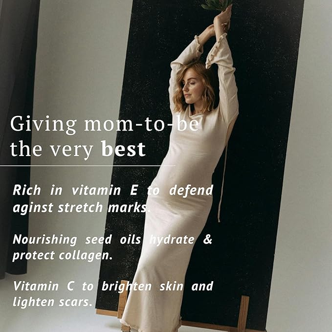 Promise Stretch Mark Prevention Bump Oil, Defense + Repair, Clean Pregnancy Skincare, Non-Toxic, Pregnancy Belly Oil, Vegan, Fast Drying