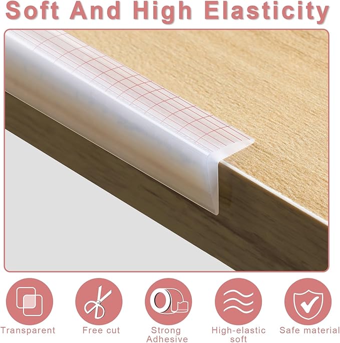100% Silicone Corner Protectors,Corner Protector Baby Proofing, Soft Edge Protector,Furniture Corner Guard & Edge Safety Bumpers with Strong Adhesive for Furniture&Sharp Corners