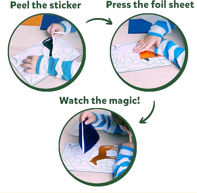 Skillmatics Foil Fun - Animals Mega Pack, No Mess Art for Kids, Craft Kits & Supplies, DIY Creative Activity, Travel Toys, Gifts for Boys & Girls Ages 4, 5, 6, 7, 8, 9, Travel Toys