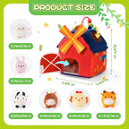 Baby Toys 6-12 Months, Montessori Sensory Toys, My First Farm House Toy with 6 Stuffed Animals,Rotating Windmill & Sunflower Crinkle, Rattle, Fun Mirror Fine Motor Skills Development,Baby Gift