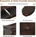 Costzon 3-Drawer Changing Table, Infant Diaper Changing Station with Drawers, Safety Rails & Strap, Baby Changing Table Dresser for Nursery, Easy Assembly (Brown)