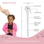 Hair Elastic Rubber Bands Cutter - Easy To Use, Pain-Free, No Hair Damage - Ponytail Tool for Kids & Toddlers (3 Packs & 50 Clear Elastics)