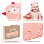 MINIBOO Hooded Baby Towels for Newborn & Toddler - Super Soft Baby Bath Towels with Hood, Highly Absorbent Viscose Made from Bamboo Hooded Towel for Girls, Newborn Essentials.