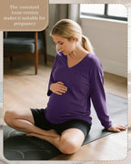 3 Pack Women's Oversize Nursing Shirts for Breastfeeding with Hidden Zippers Loose Fit Long Sleeve Maternity Tops