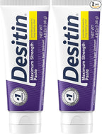 Desitin Maximum Strength Baby Diaper Rash Cream, 40% Zinc Oxide for Treatment, Relief & Prevention, Hypoallergenic, Phthalate- & Paraben-Free Paste, Protects Skin for 12 Hours, 4.8 oz (Pack of 2)