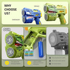 Jasny 2 Pack Bubble Guns for Kids, LED Light Up Rechargeable Bubbles Machine Blower with 2 Bottles Refill Solution for Toddlers 4-8, Wedding Birthday Gift