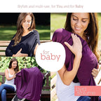 Byrd & Blume Maternity Nursing Cover Breathable Lightweight Breastfeeding Cover Wrap Shawl Scarf Poncho Full 360 (Aubergine, One size)