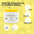 La Petite Creme French Organic Diaper Balm (4 oz) - Healing & Nourishing Diaper Cream - Gentle & Safe Liniment Baby Lotion - USDA Certified Organic - Baby Essentials for Newborn
