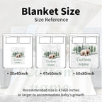 Custom Name Baby Receiving Blanket – Cozy Flannel with Double-Layer Dotted Backing – Bear in Forest Theme for Newborns and Toddlers