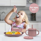 13 Pack Silicone Baby Feeding Set, BPA-Free Toddler Feeding Supplies, Include Suction Plates, Baby Bowls, Silicone Fork & Spoon, and More, First Stage Baby Dish Set - 6+ Months