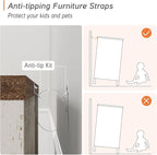 WAMPAT 2 Pack Kids Dresser with 12 Drawers, 2-in-1 Baby Dresser for Bedroom & Kids Room, Rustic Chests & Dressers Wooden Closet Organizer for Children’s Bedroom, Antique White