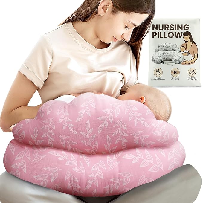 PILLANI Nursing Pillow, Breastfeeding Pillows for Enhanced Safety & Comfort for Mom & Baby, Removable Cotton Cover, Adjustable Waist Strap, Breastfeeding Essentials, Baby Registry Search