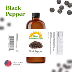 Sun Essential Oils - Black Pepper 4oz Bottle for Diffuser, Humidifier, Aromatherapy, Self and Home Care - Black Pepper Oil - Aromatherapy Oil