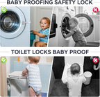 6 Pack Child Safety Cabinet Locks for Baby Proofing, Length Adjustable Latch Straps Dual Button Design for Drawers Fridge Refrigerator Doors Toilet Seat Oven