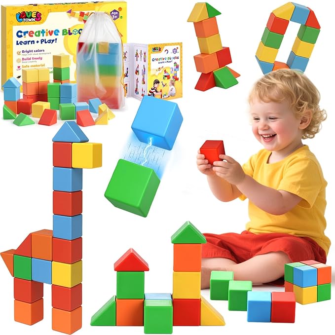 LovesTown 28 PCS Magnetic Blocks for Kids, Magnegtic Building Cubes for Toddler Preschool Montessori Educational STEM Toys for Boys Girls Ages 3 4 5 6 7 8