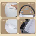 Baby Changing Table, Versatile Portable Folding Changing Table, Waterproof Diaper Changing Station with Waste Basket, Adjustable Height with 2 Drawers, Baby Changing Station