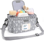 Accmor Universal Stroller Organizer with Insulated Cup Holder and Shoulder Strap, Stroller Bag Caddy Organizer Stroller Accessories for Uppababy, Baby Jogger, Nuna, Doona, Britax Strollers