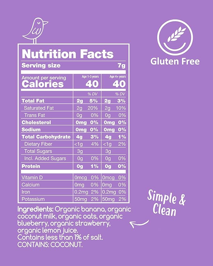 Amara Breakfast Oat Melts - Organic Toddler Snack - Single Serve Fiber-Packed Oat Bites with Real Fruit, No Added Sugar, Quick Dissolving, Blueberry - 12 Pack